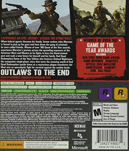 Red Dead Redemption Game of the Year Edition - (XB1) Xbox One & Xbox 360 [Pre-Owned] Video Games Rockstar Games   