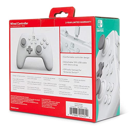 PowerA Wired Controller (White) - (NSW) Nintendo Switch Accessories PowerA   