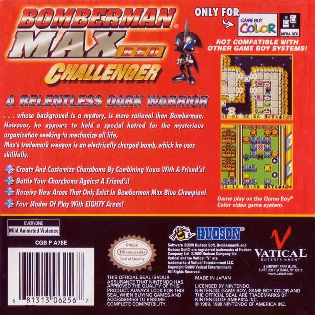 Bomberman Max: Red Challenger - (GBC) Game Boy Color [Pre-Owned] Video Games Vatical Entertainment   