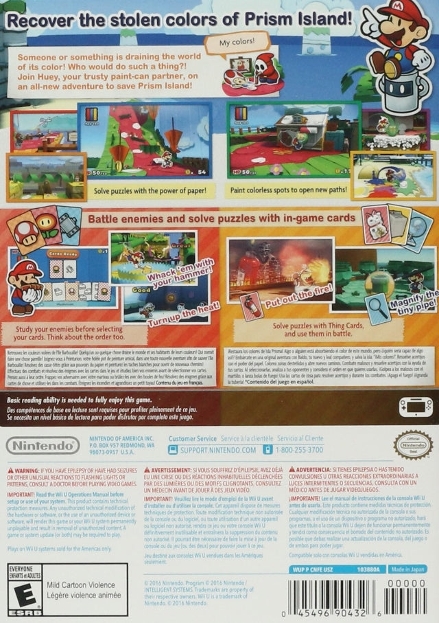 Paper Mario: Color Splash - Nintendo Wii U Video Games Nintendo   