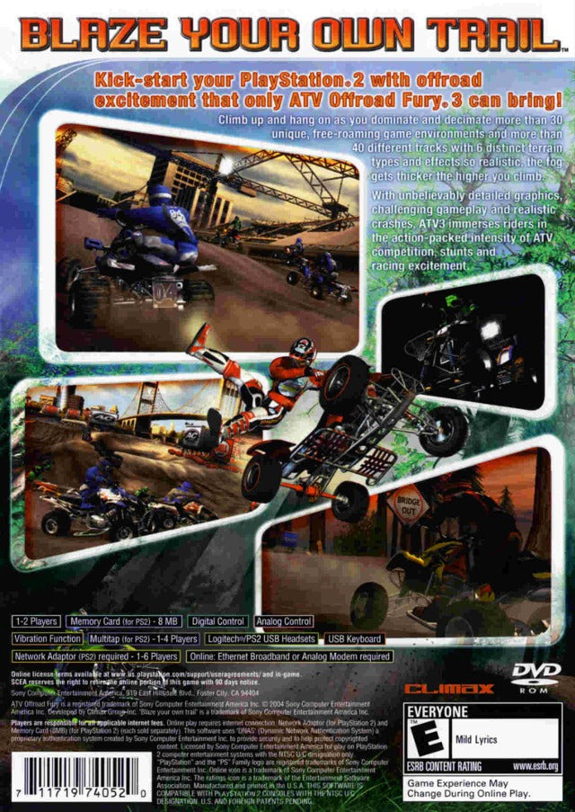 ATV Offroad Fury 3 - (PS2) PlayStation 2 [Pre-Owned] Video Games SCEA   