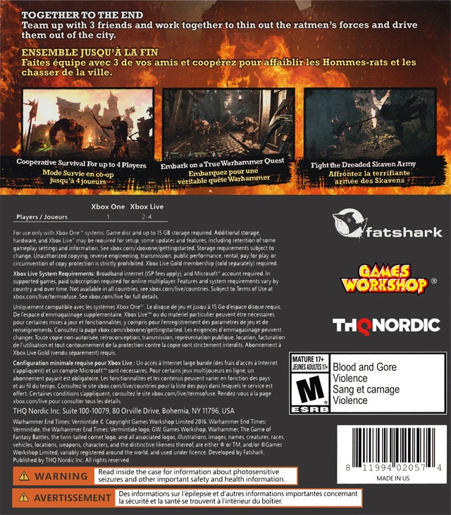 Warhammer: The End Times - Vermintide - (XB1) Xbox One [Pre-Owned] Video Games THQ Nordic   