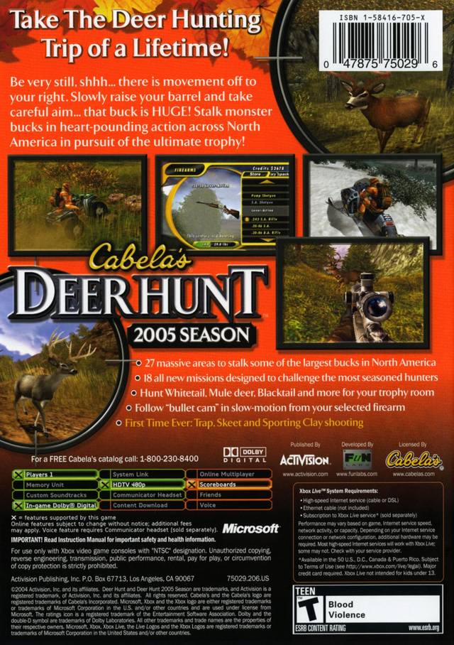 Cabela's Deer Hunt 2005 Season - (XB) Xbox [Pre-Owned] Video Games Activision   