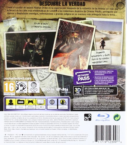 Uncharted 3: Drake's Deception (Spanish Cover) - (PS3) PlayStation 3 (European Import) Video Games Sony   