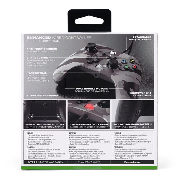 PowerA Enhanced Wired Controller (Metallic Arctic Camo) - (XSX) Xbox Series X Accessories PowerA   