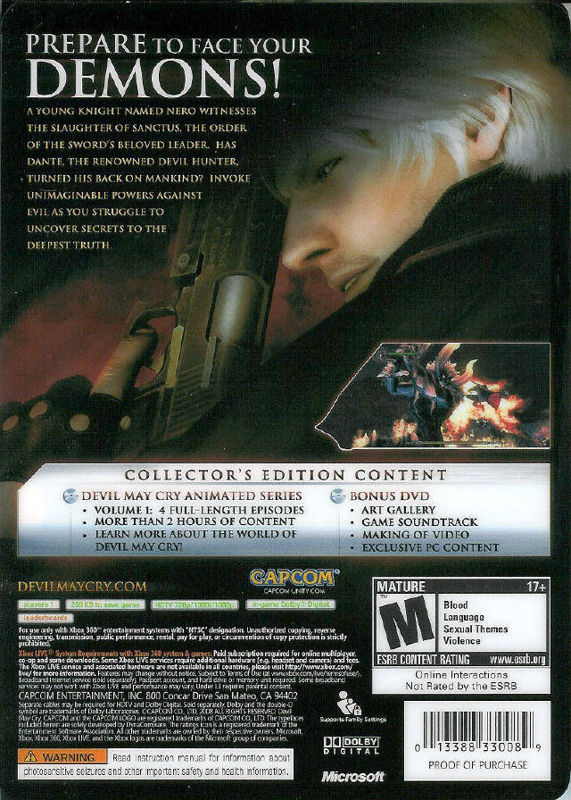 Devil May Cry 4 (Collector's Edition) - Xbox 360 [Pre-Owned] Video Games Capcom   