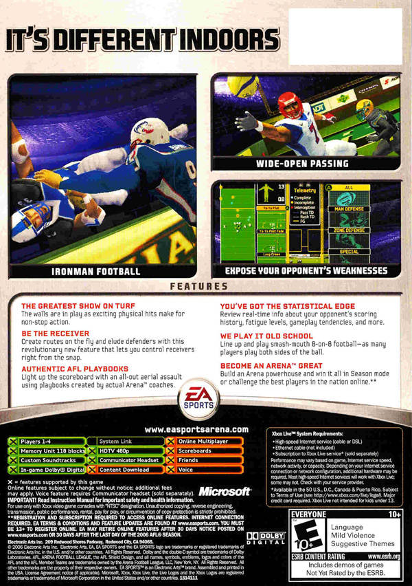 Arena Football - (XB) Xbox [Pre-Owned] Video Games EA Sports   