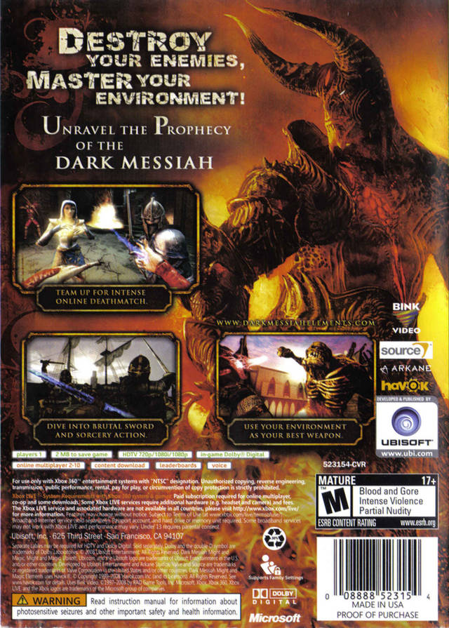 Dark Messiah of Might and Magic: Elements - Xbox 360 Video Games Ubisoft   