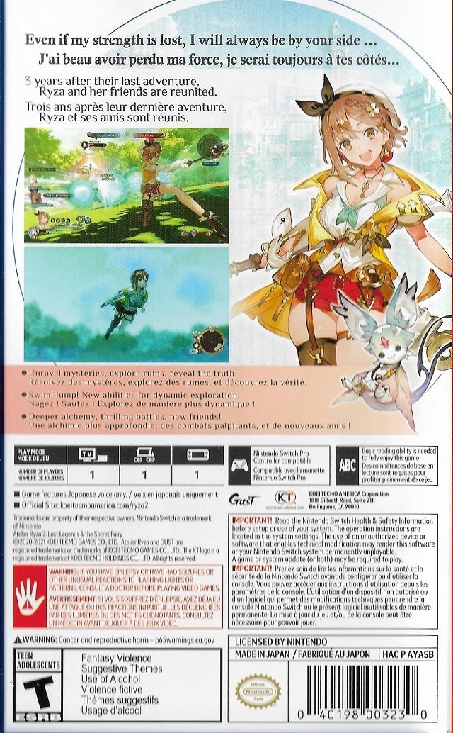 Atelier Ryza 2: Lost Legends & The Secret Fairy - (NSW) Nintendo Switch Video Games Koei Tecmo Games   