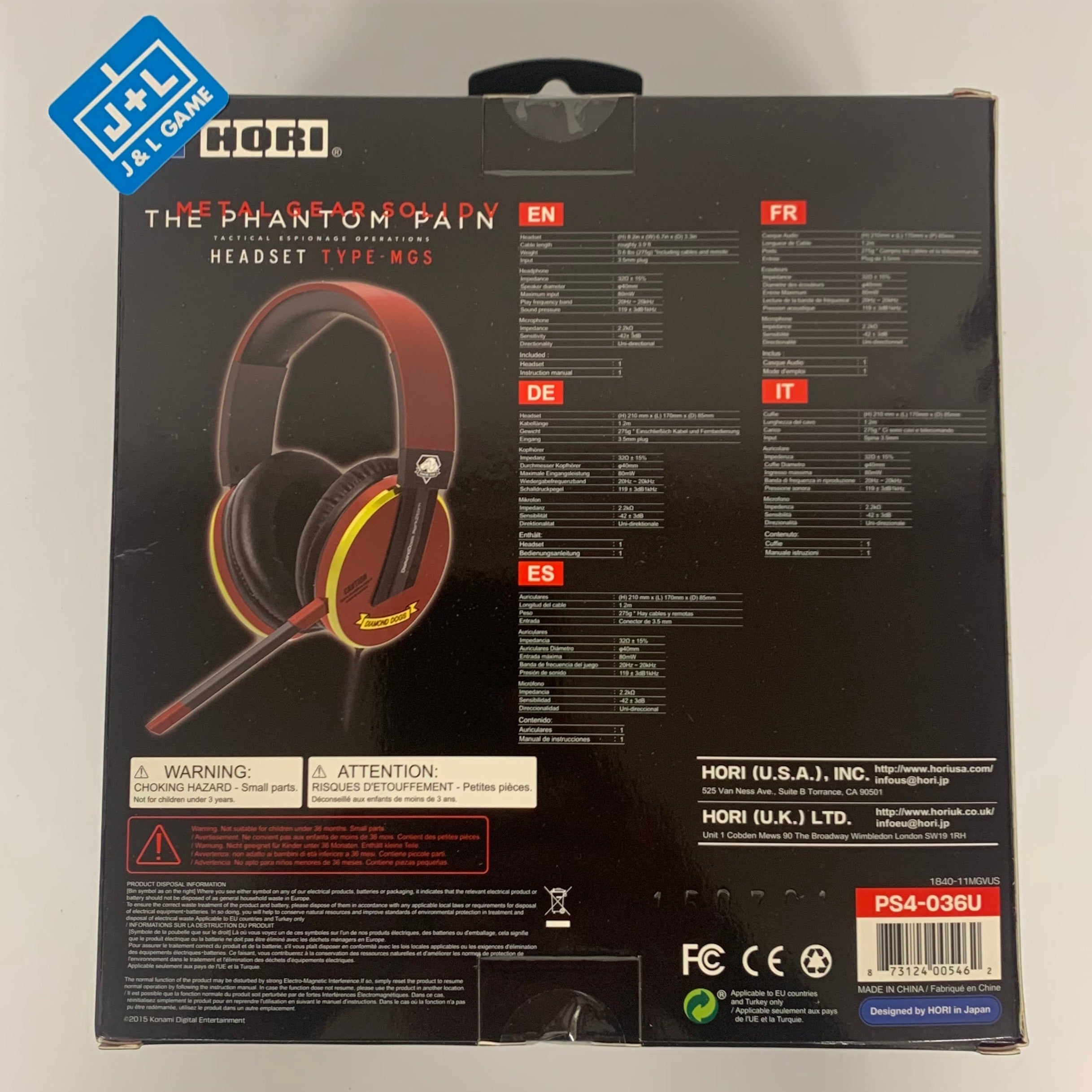 HORI Metal Gear Solid V: The Phantom Pain Limited Edition Headset Type - (PS4) PlayStation 4 Accessories HORI   