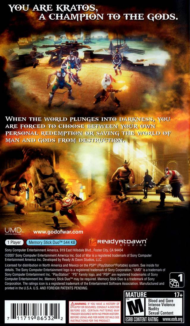 God of War: Chains of Olympus - Sony PSP [Pre-Owned] Video Games SCEA   