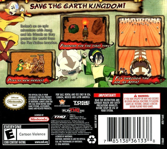 Avatar: The Last Airbender - The Burning Earth - (NDS) Nintendo DS [Pre-Owned] Video Games THQ   