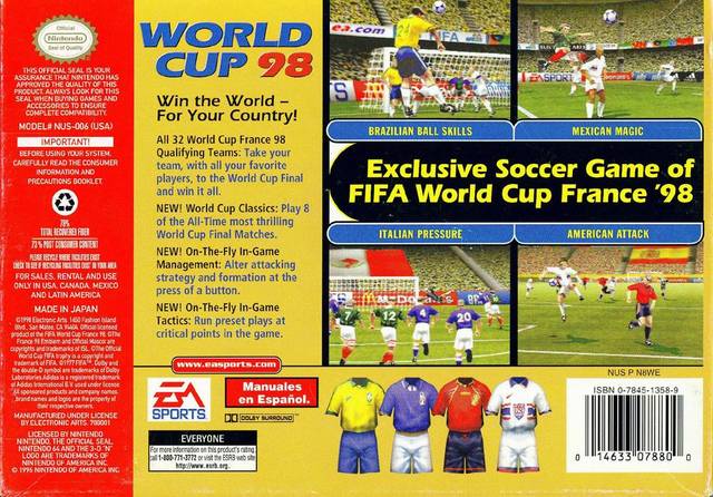 World Cup 98 - (N64) Nintendo 64 [Pre-Owned] Video Games EA Sports   