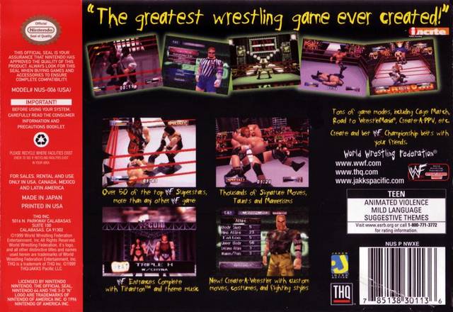 WWF WrestleMania 2000 - (N64) Nintendo 64 [Pre-Owned] Video Games THQ   