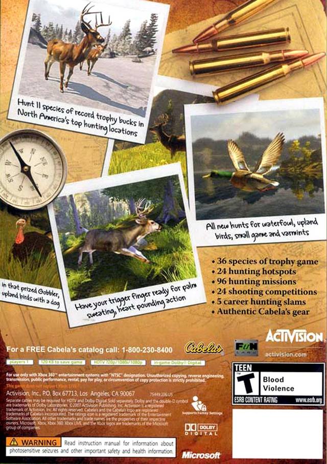 Cabela's Trophy Bucks - Xbox 360 Video Games Activision   