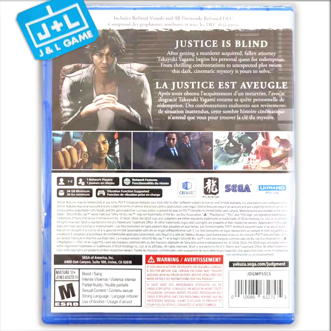 Judgment - (PS5) PlayStation 5 Video Games SEGA   