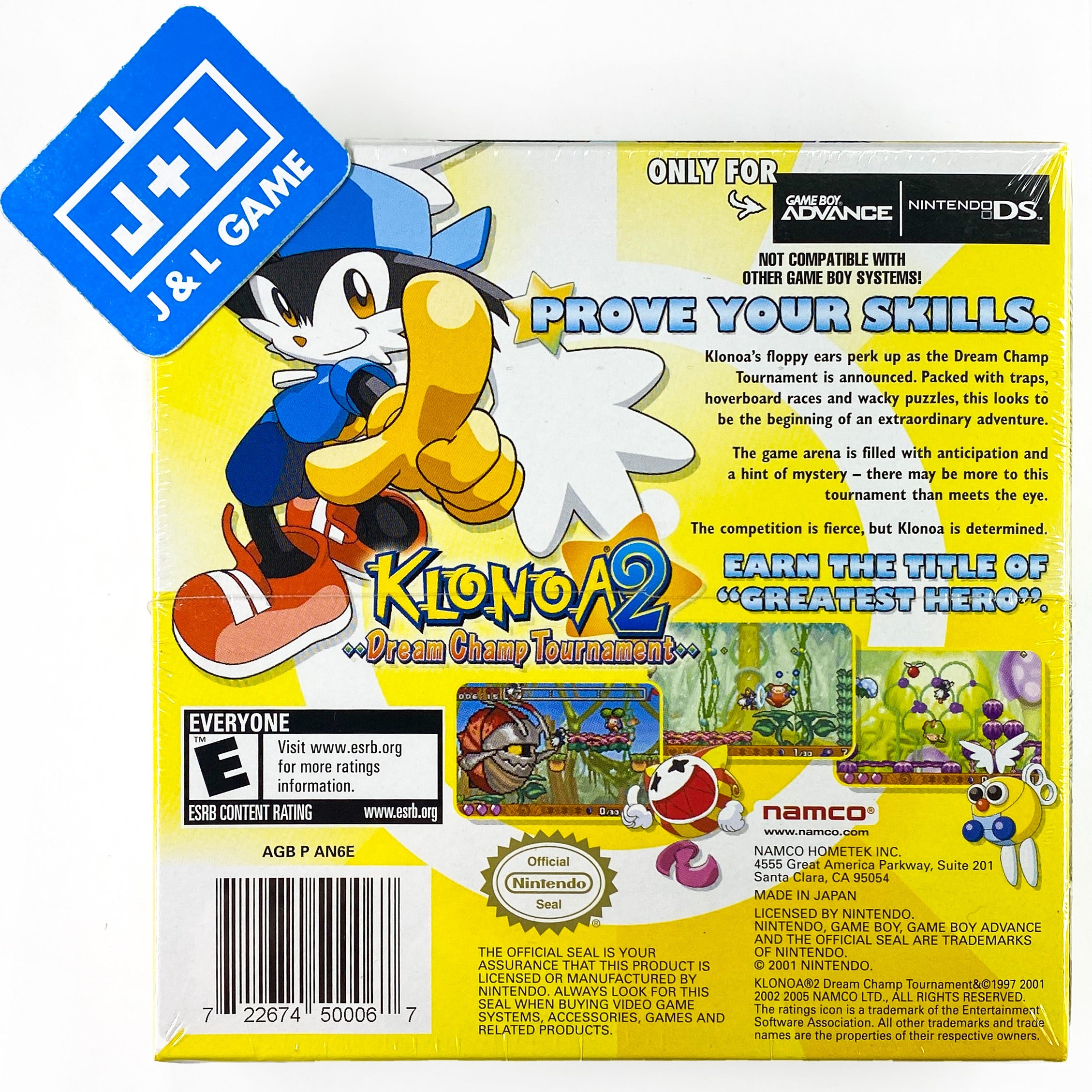 Klonoa 2: Dream Champ Tournament - (GBA) Game Boy Advance Video Games Namco   