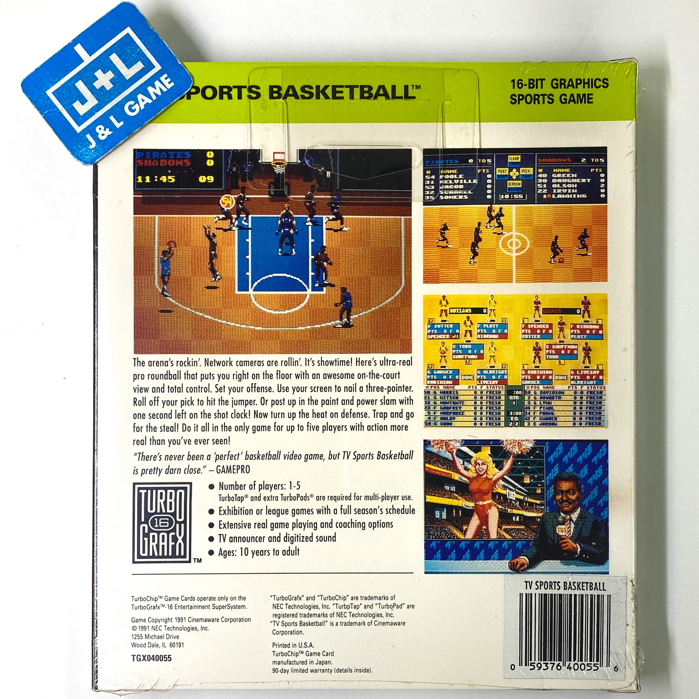 TV Sports Basketball - TurboGrafx-16 Video Games NEC   