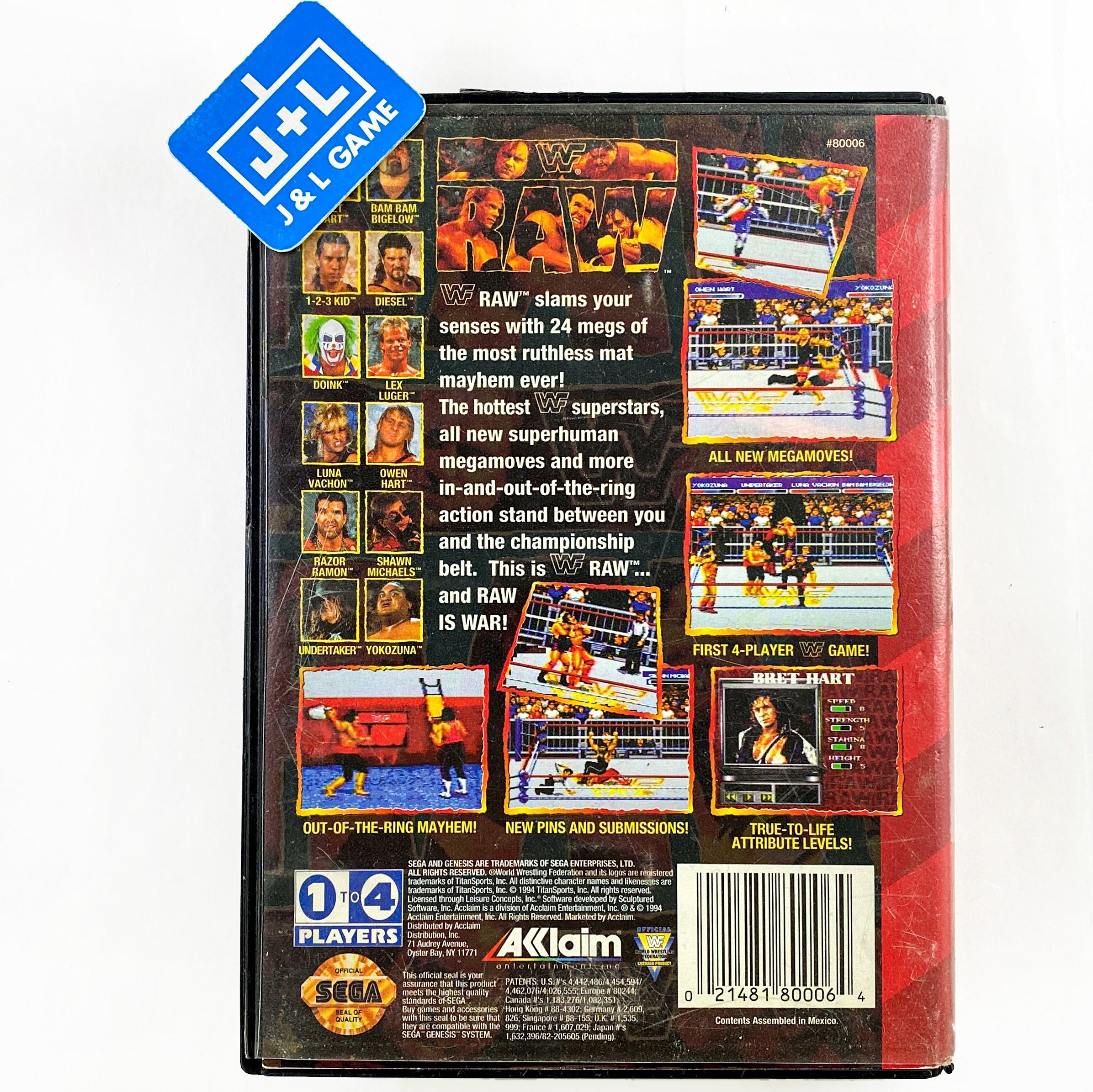 WWF Raw - (SG) SEGA Genesis [Pre-Owned] Video Games Acclaim   