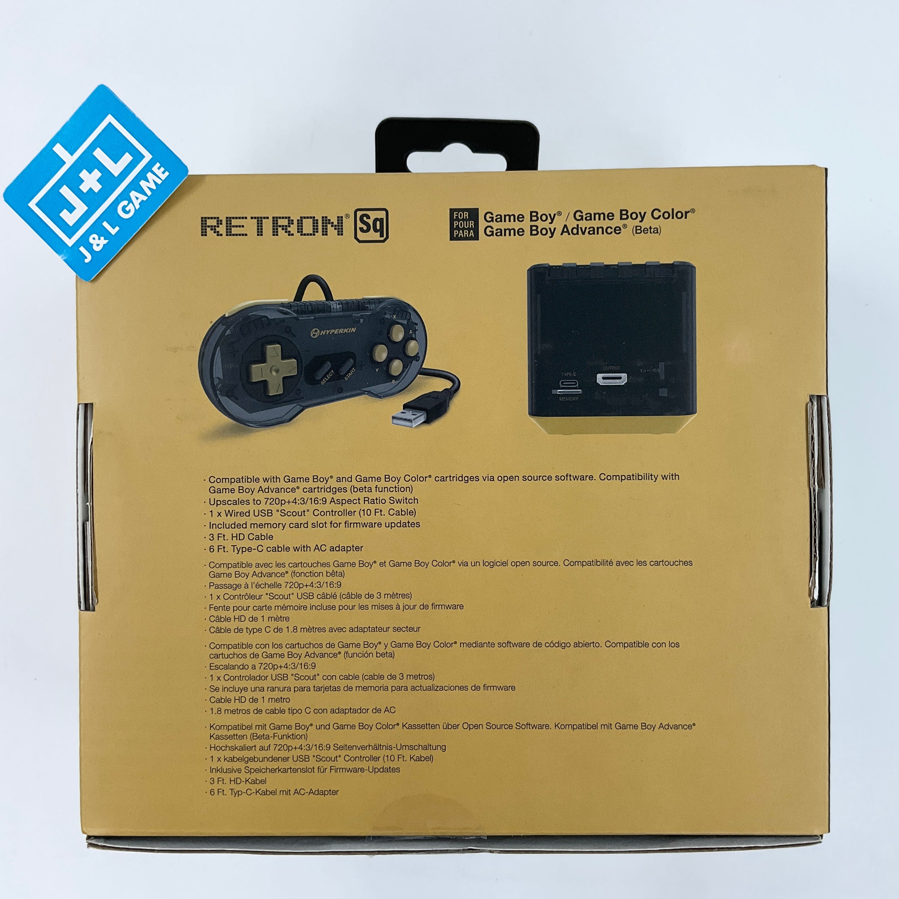 Hyperkin RetroN Sq: HD Gaming Console for Game Boy/Color/ Game Boy Advance (Black & Gold) - Game Boy Advance [UNBOXING] CONSOLE Hyperkin   