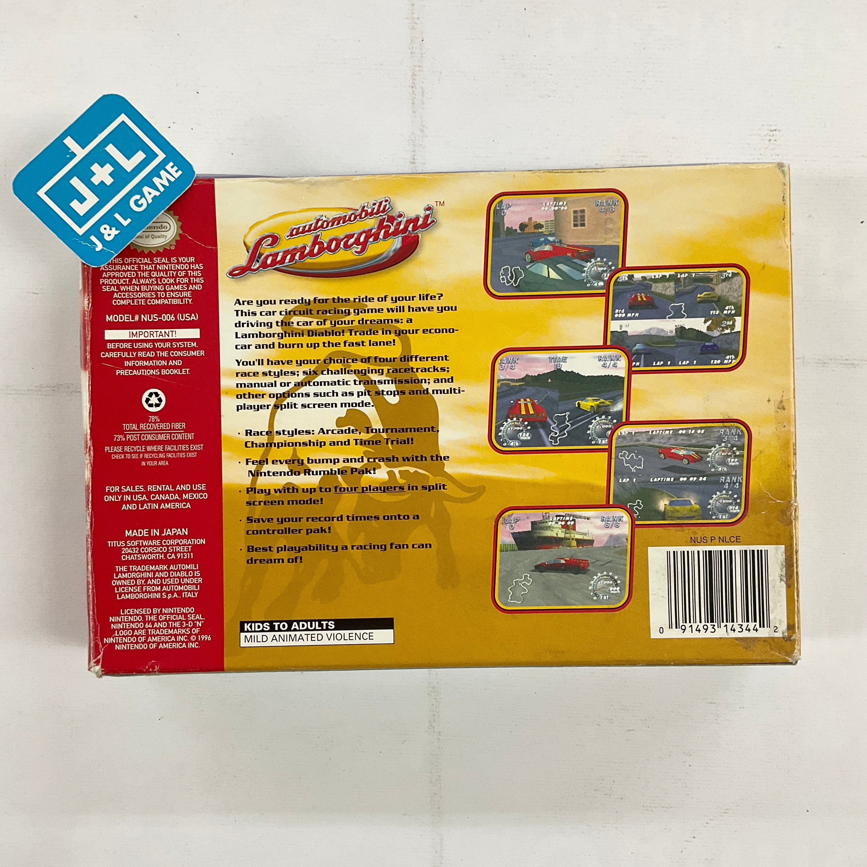 Automobili Lamborghini - (N64) Nintendo 64 [Pre-Owned] Video Games Titus Software   