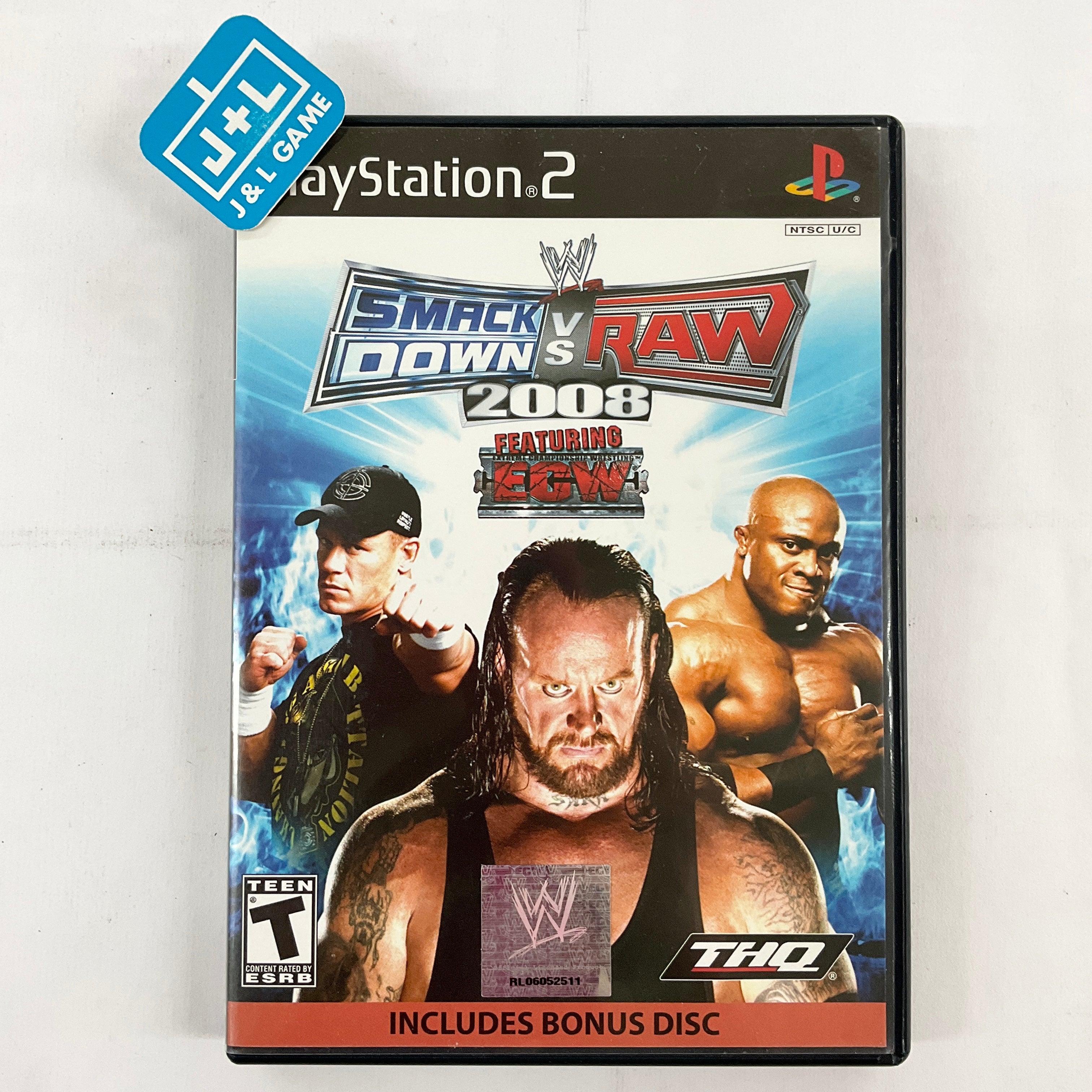 WWE SmackDown vs. Raw 2008 With Bonus Disc - (PS2) PlayStation 2 [Pre-Owned] Video Games THQ   