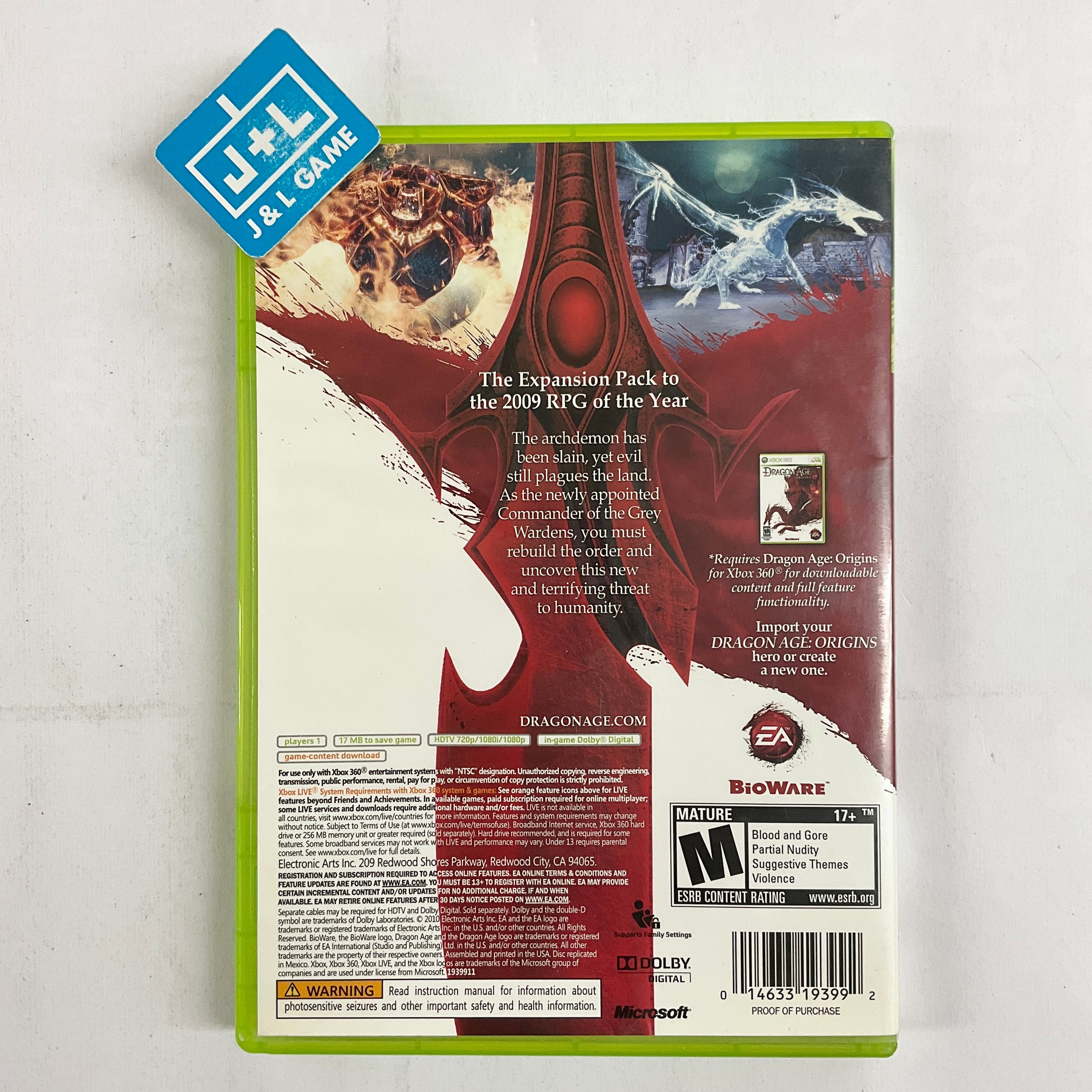 Dragon Age: Origins Awakening (Expansion Pack) - Xbox 360 [Pre-Owned] Video Games Electronic Arts   