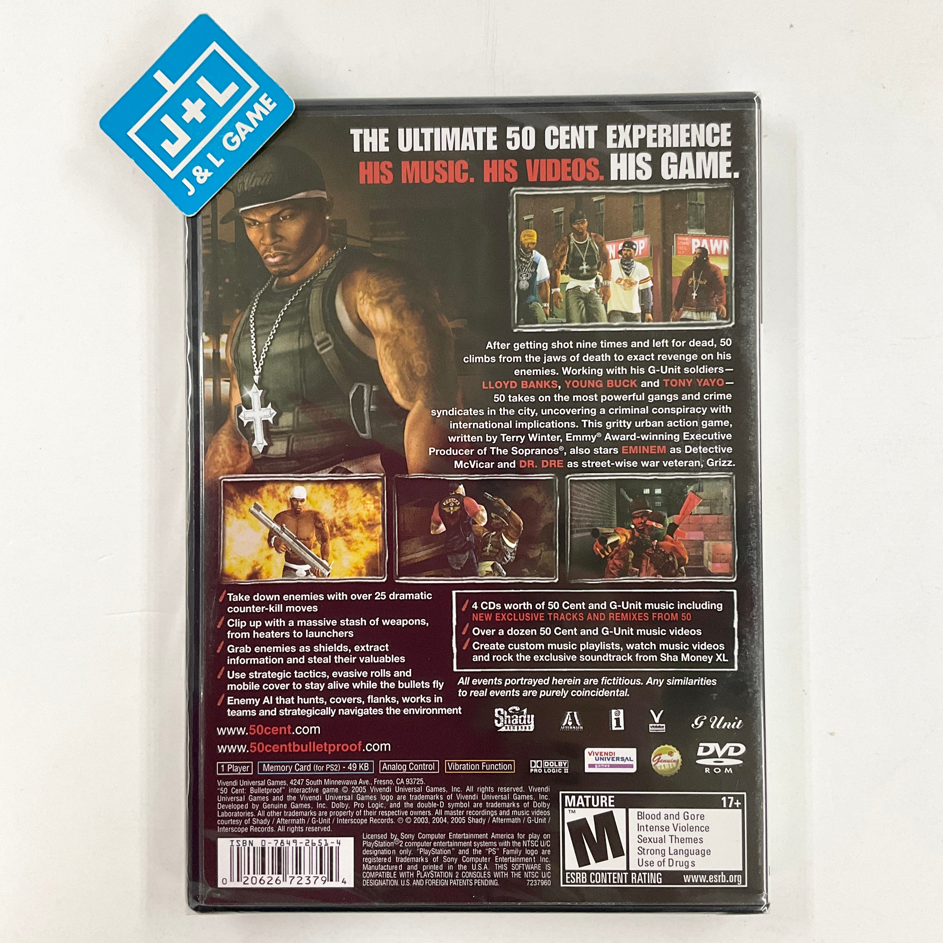 50 Cent: Bulletproof - (PS2) PlayStation 2 Video Games Vivendi Universal   