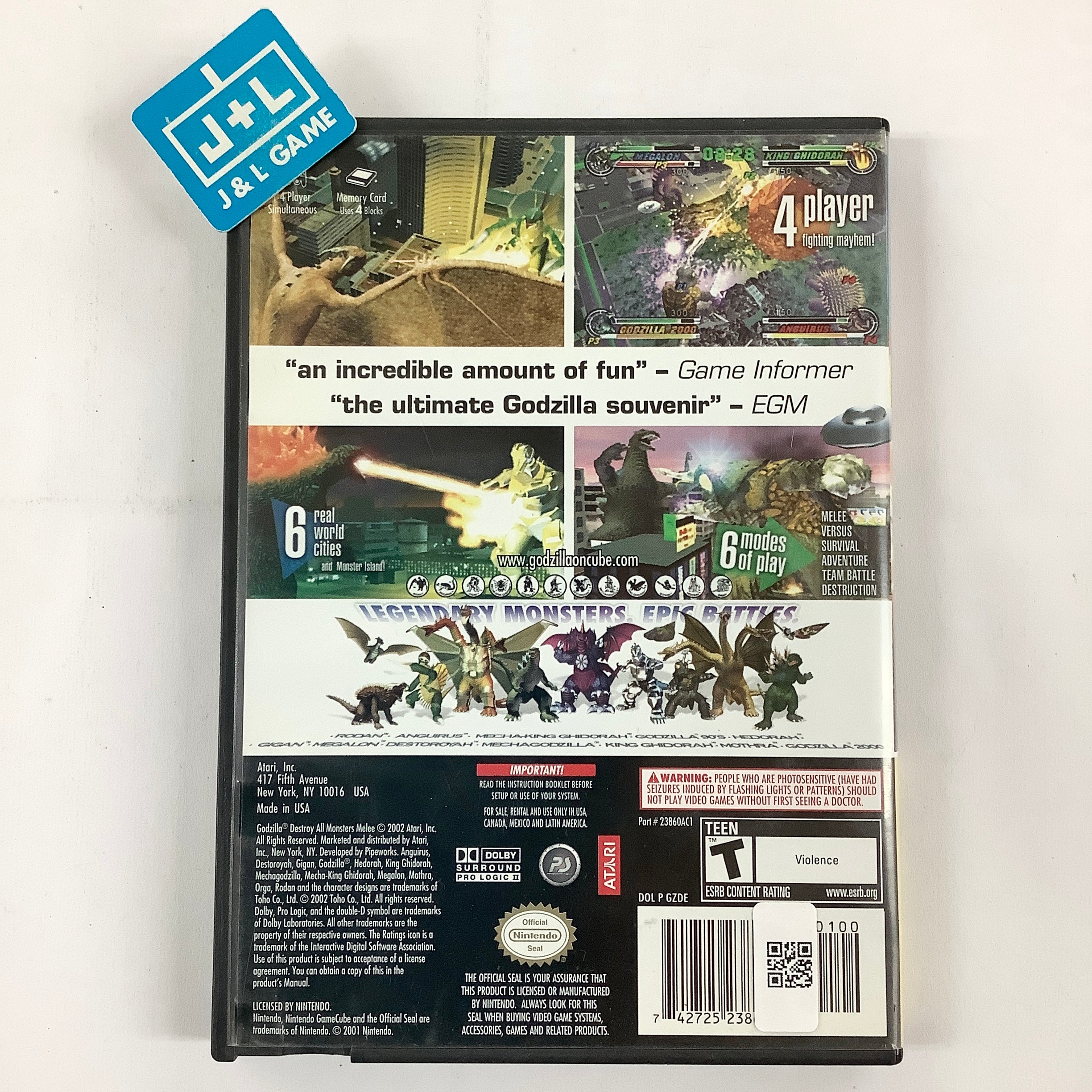 Godzilla: Destroy All Monsters Melee (Player's Choice) - (GC) GameCube [Pre-Owned] Video Games Atari SA   