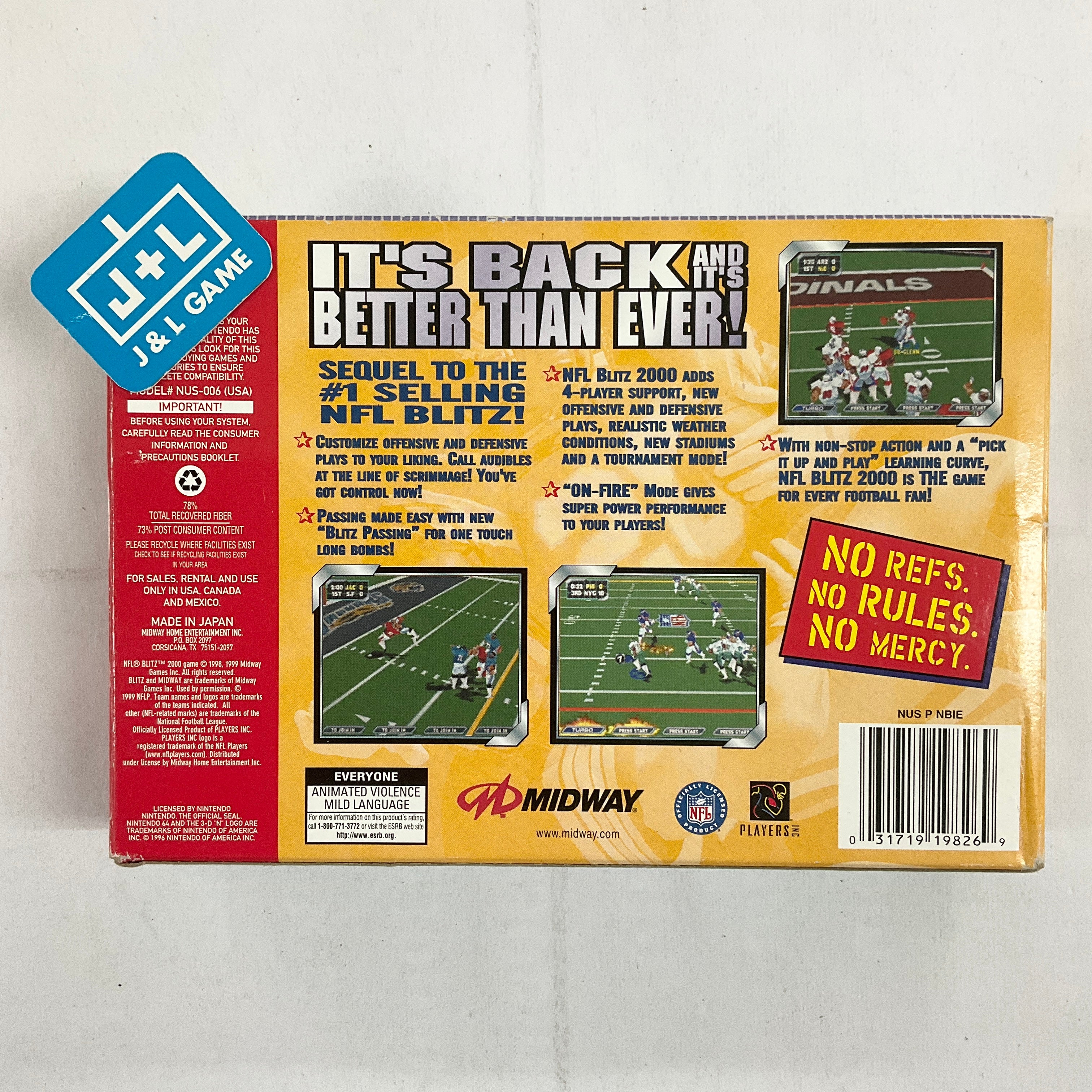 NFL Blitz 2000 - (N64) Nintendo 64 [Pre-Owned] Video Games Midway   