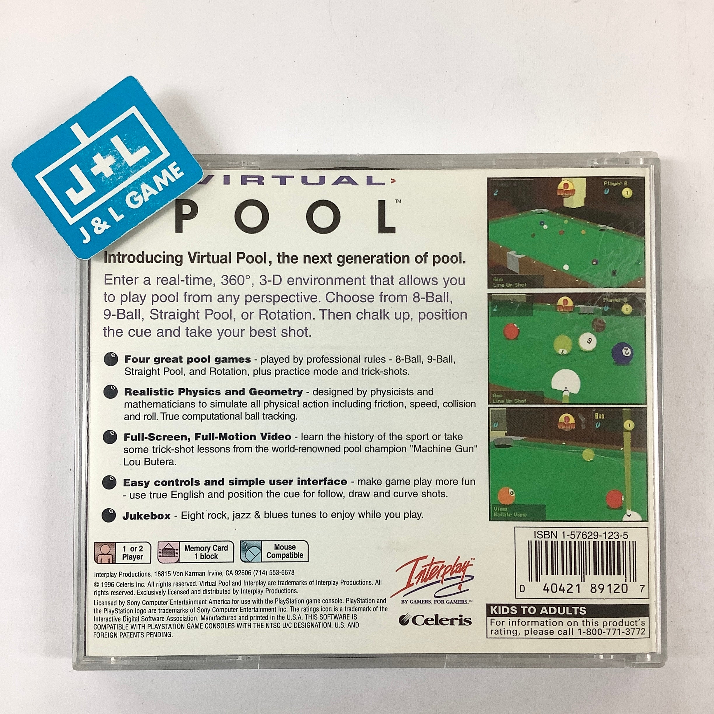 Virtual Pool - (PS1) PlayStation 1 [Pre-Owned] Video Games Interplay   