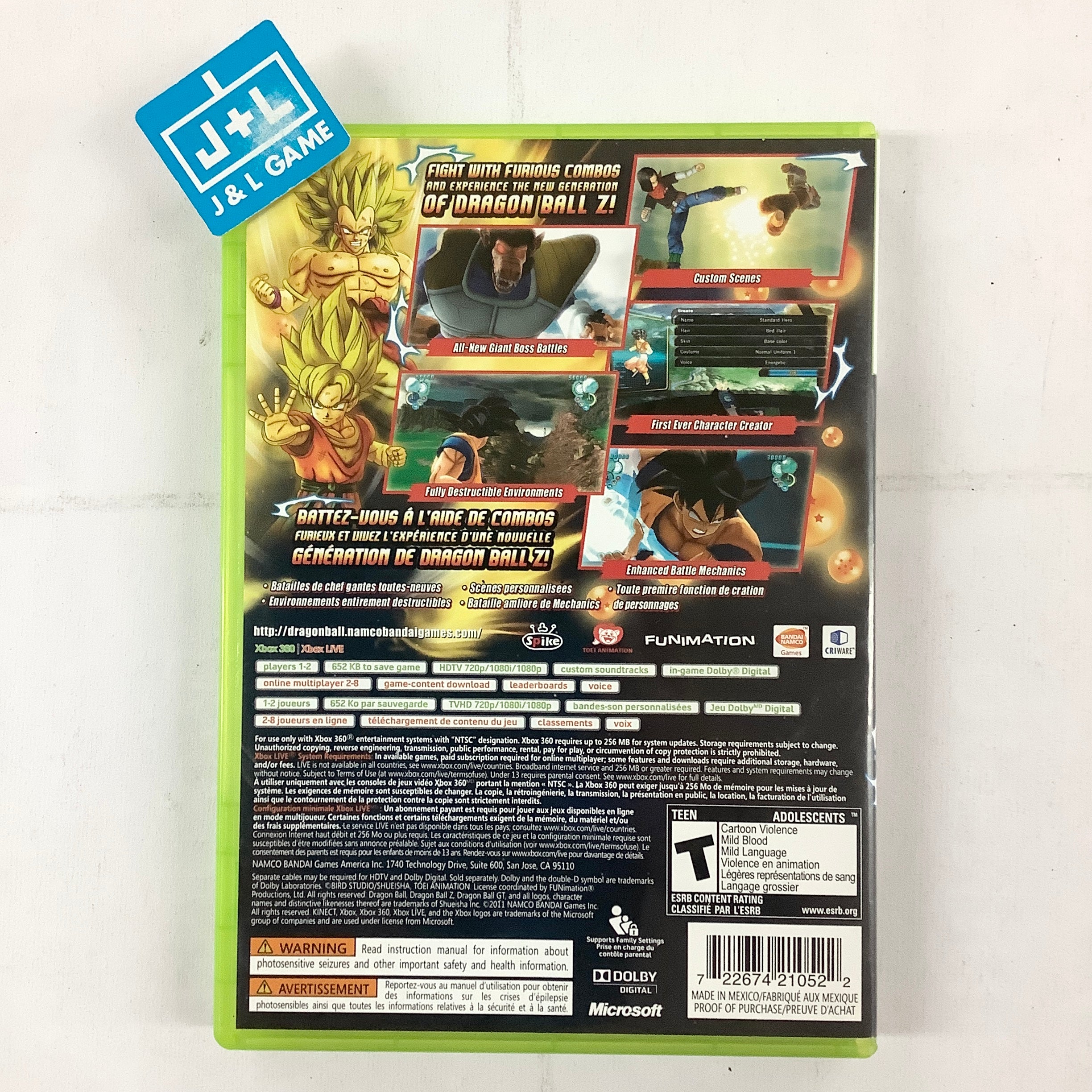 Dragon Ball Z: Ultimate Tenkaichi - Xbox 360 [Pre-Owned] Video Games Namco Bandai Games   