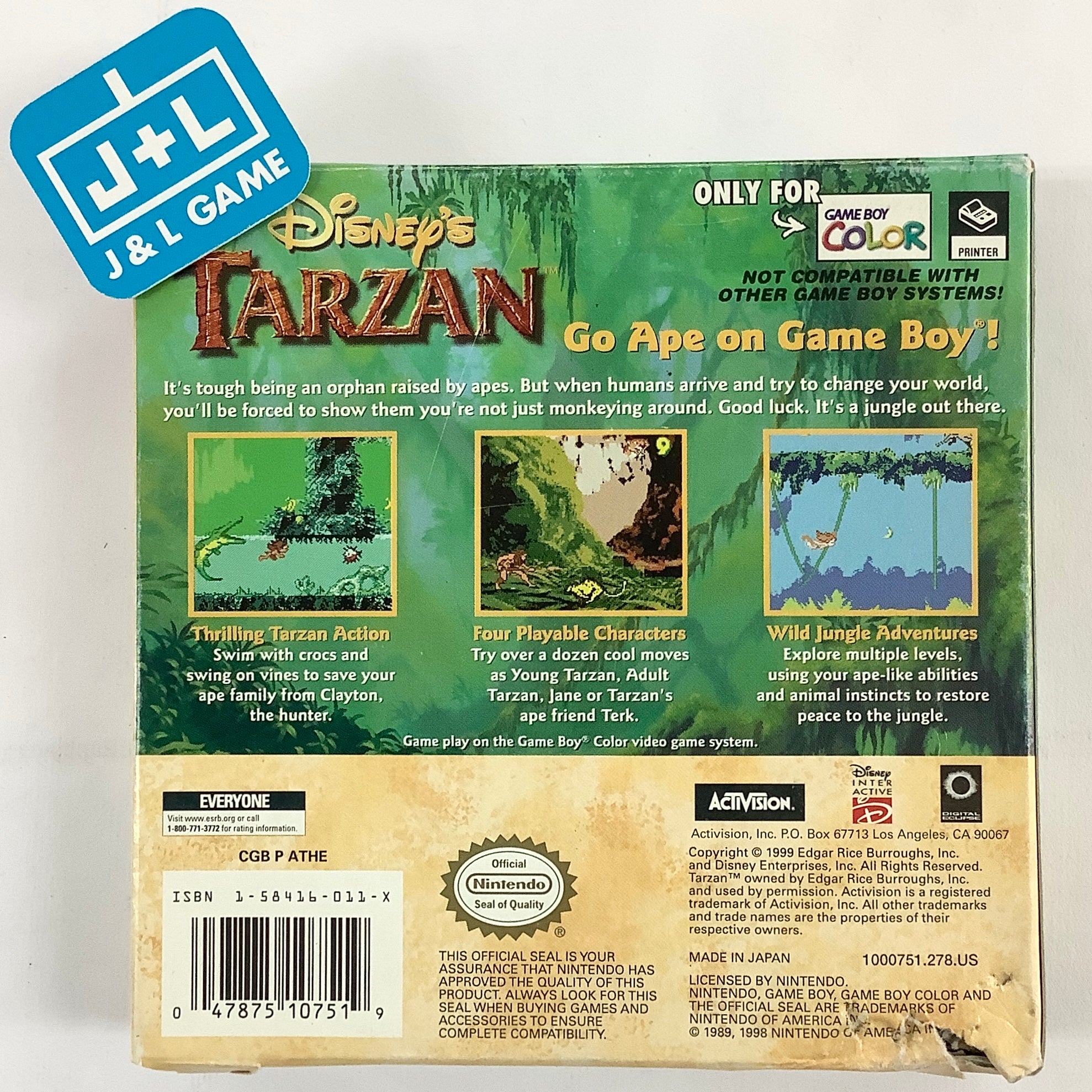 Disney's Tarzan - (GBC) Game Boy Color [Pre-Owned] Video Games Activision   