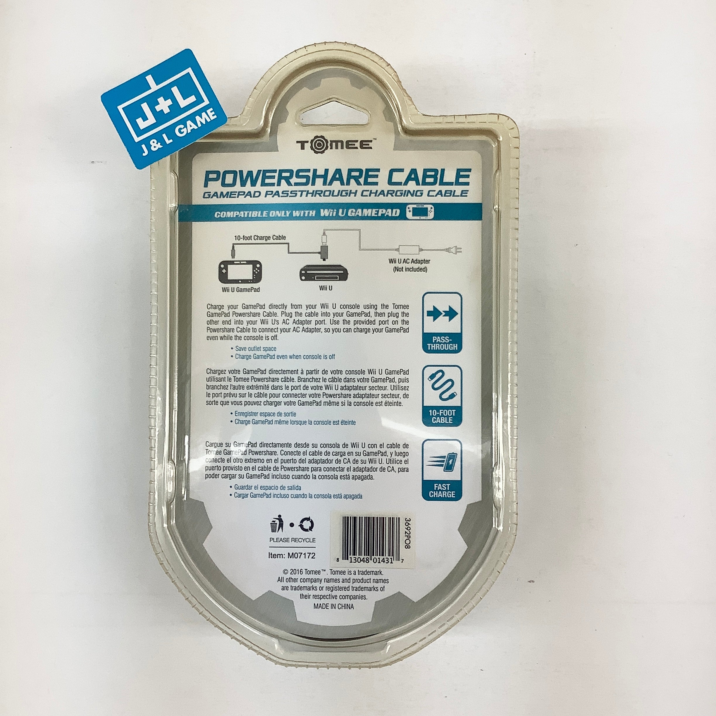 Tomee PowerShare Cable for Wii U GamePad - Nintendo Wii U Accessories Tomee   