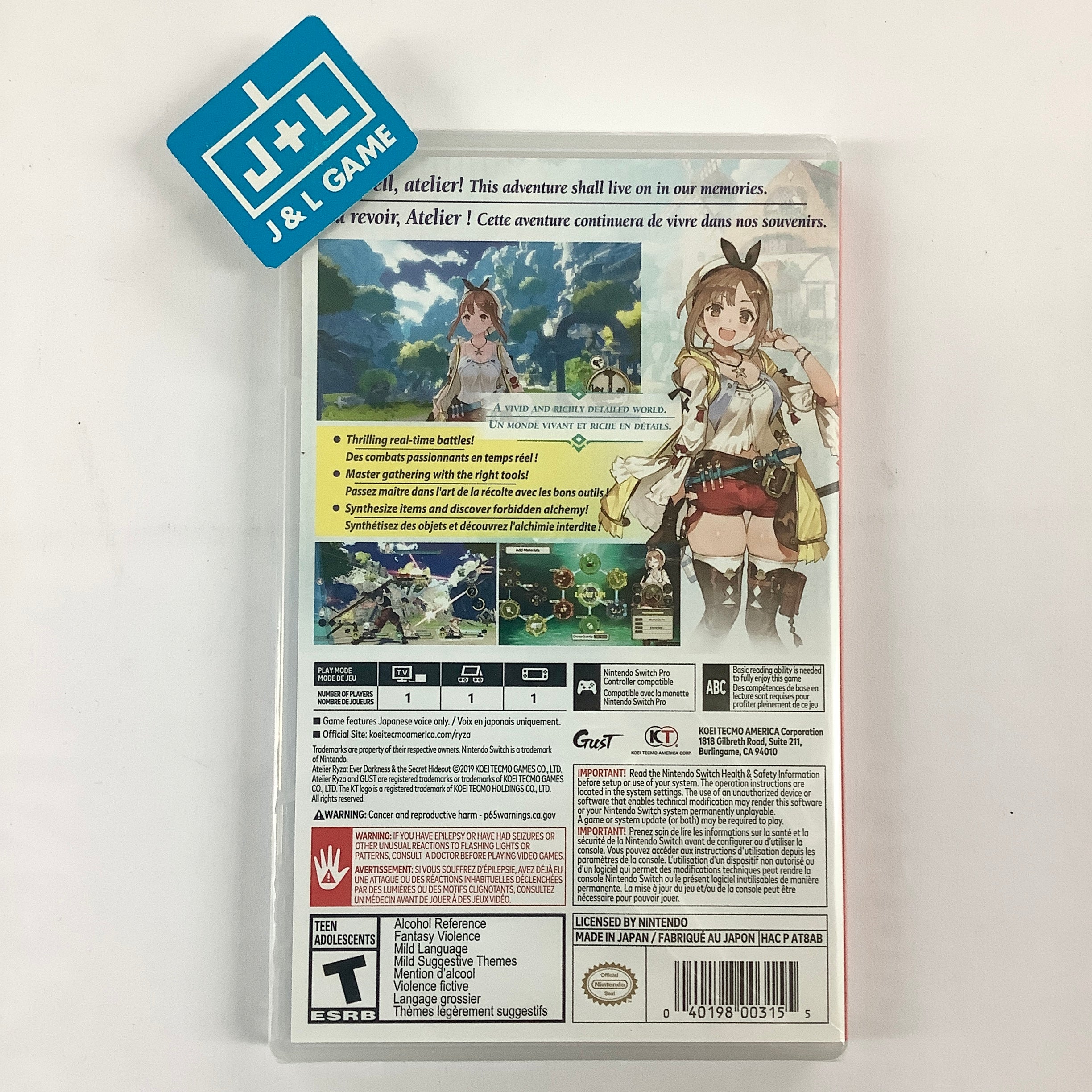 Atelier Ryza: Ever Darkness & The Secret Hideout - (NSW) Nintendo Switch Video Games Koei Tecmo Games   