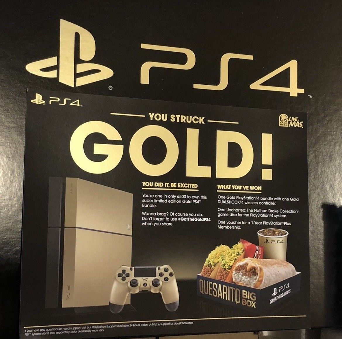 SONY PlayStation 4 (Taco Bell Gold Limited Edition Console) - (PS4) PlayStation 4 Consoles Sony   